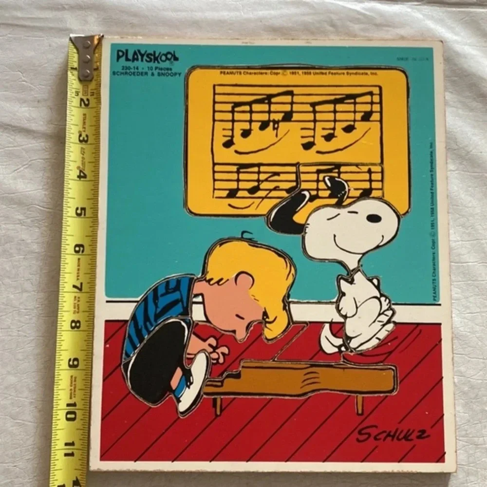 Vintage 1958 Playskool Peanuts Schroeder & Snoopy wooden puzzle